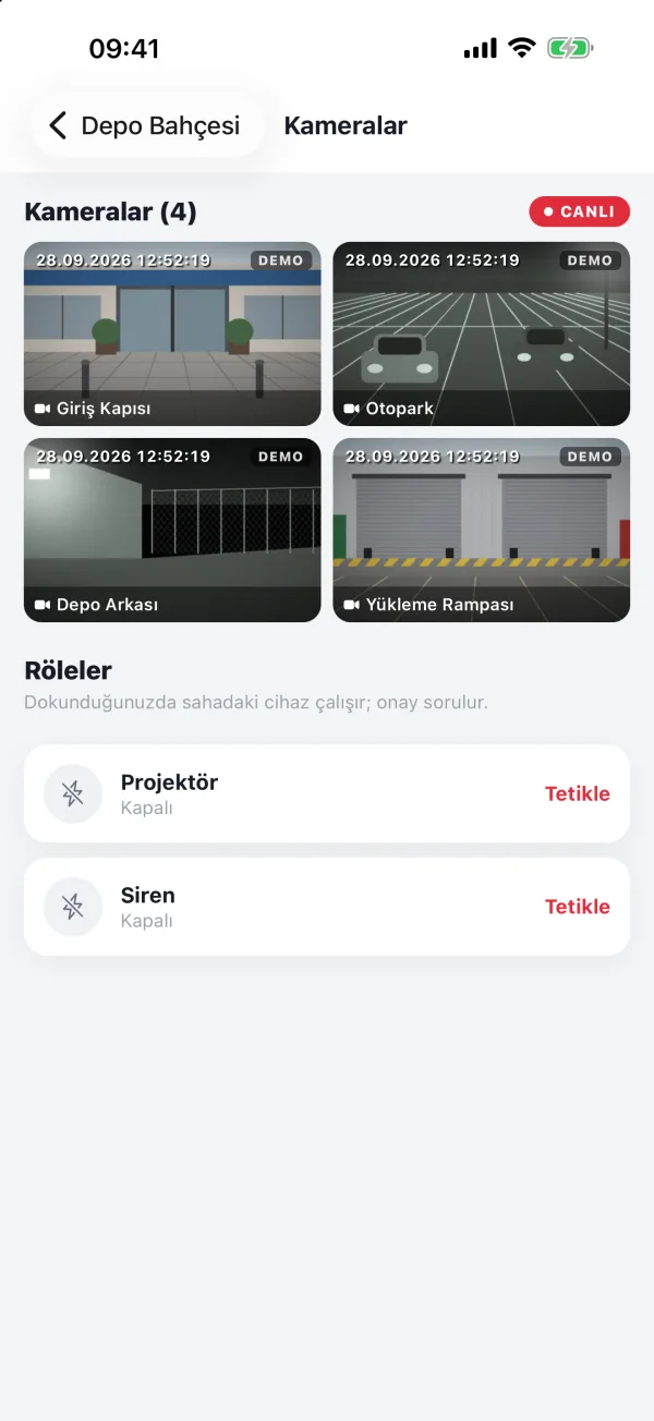 PLT Alarm uygulaması: Kameralarınızı canlı izleyin
